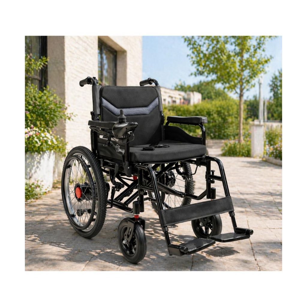 ELECTRIC TIM el - kørestol inkl. joystick til ledsager | Store baghjul
