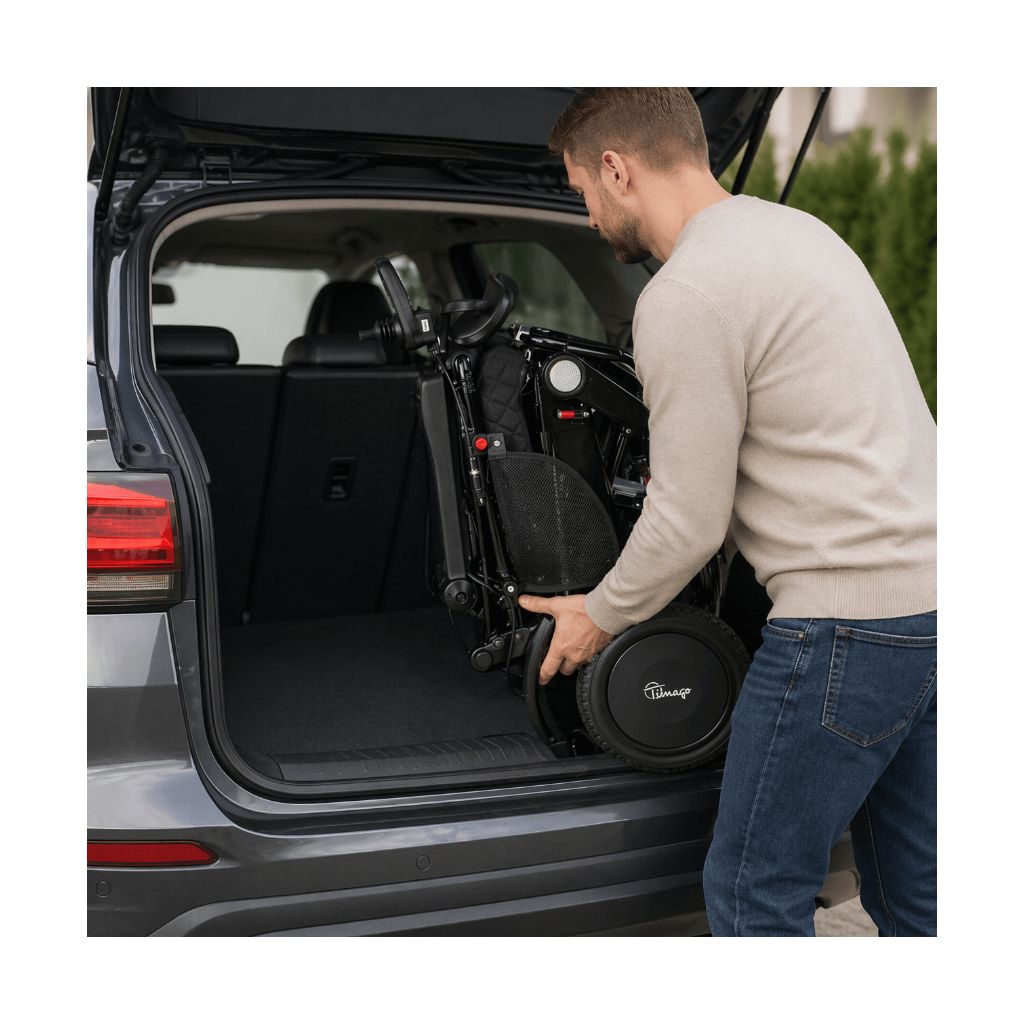 iFOLD | Elektrisk kørestol med justerbart ryglæn og ledsagerstyring