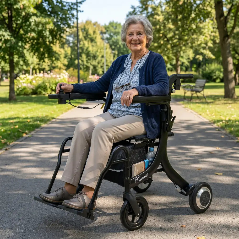 ZORRO El-Kørestol & El-Rollator | Sort | Letvægt & Sammenklappelig