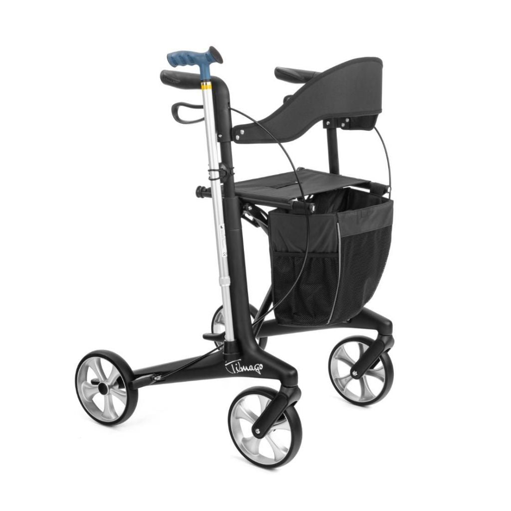 FUTURO BLACK | Kulfiberrollator 5,3 kg | Bløde hjul