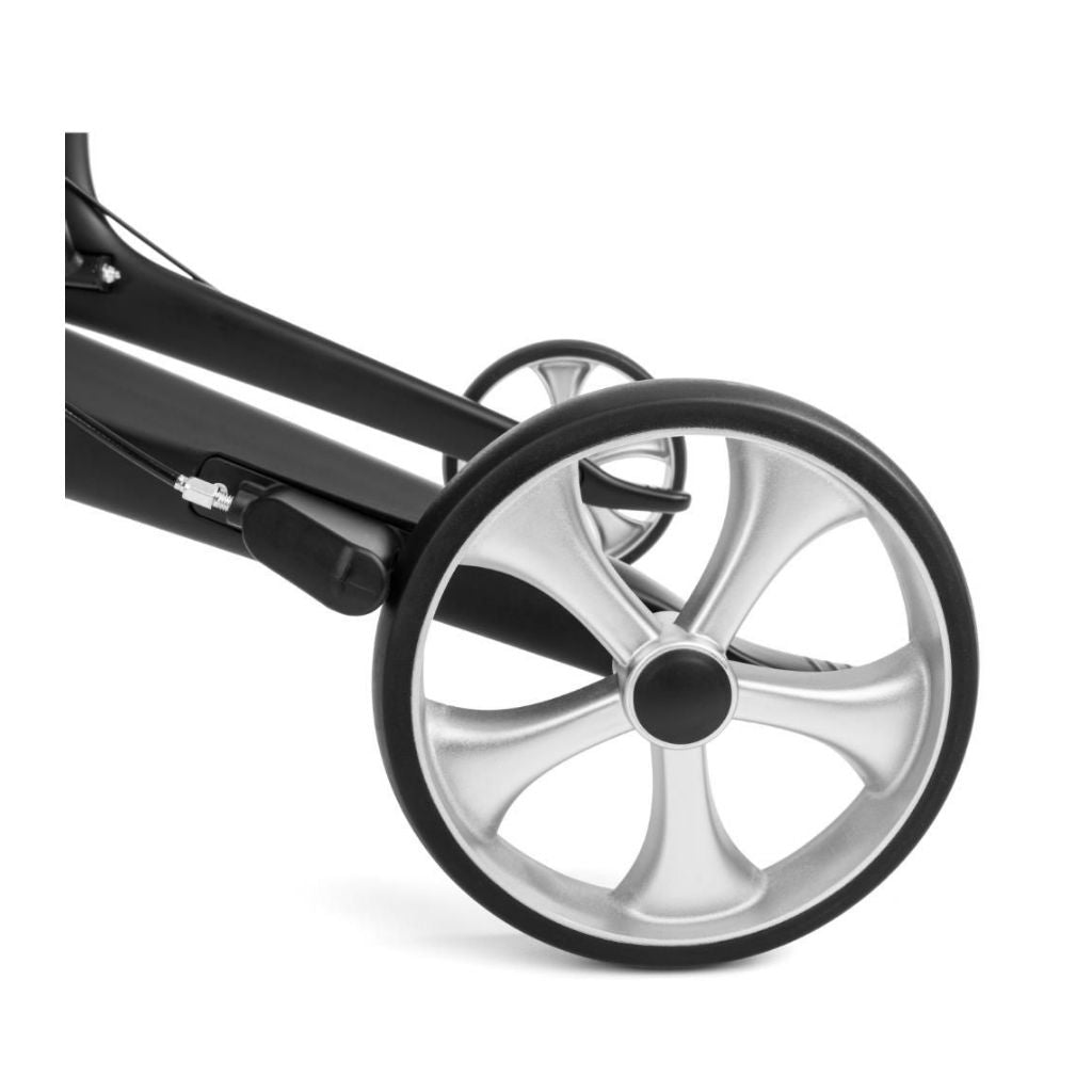 FUTURO BLACK | Kulfiberrollator 5,3 kg | Bløde hjul
