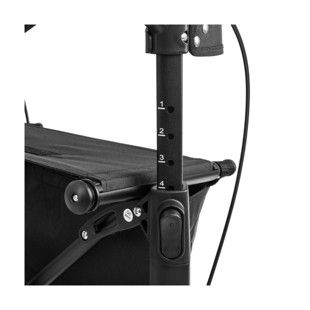 FUTURO BLACK | Kulfiberrollator 5,3 kg | Bløde hjul