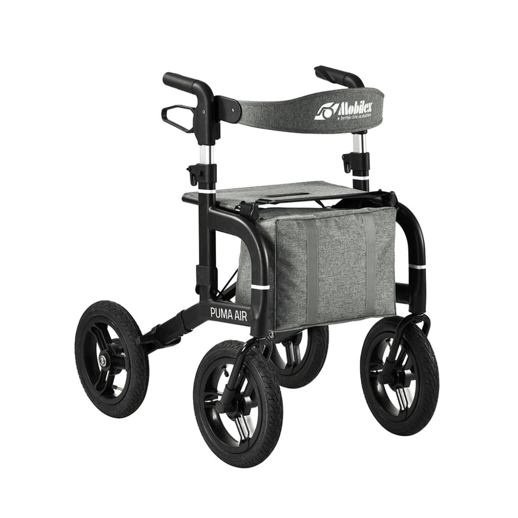 Puma Air Rollator mit Luftreifen - Schwarz | Mobilex